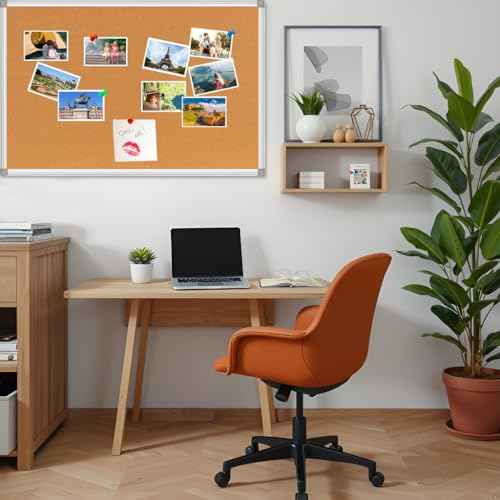 Bulletin Board Corkboard Cork Board Wall Notice Board 36 x 24 Inches Inches Photo Board Picture Board Pin Board Aluminium Frame Tabla de corcho