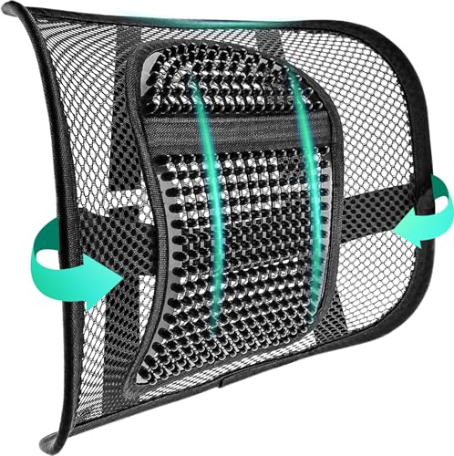 Samyoung Black Mesh Lumbar Support for Office Chair & Car Seat