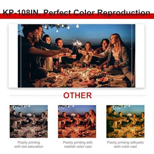 Compatible for Selphy KP-108IN KP108 3-Pack Color Ink Cartridges and 108 Sheets Paper Compatible for Canon Selphy CP1200 CP1000 CP910 CP900 CP810 Printer