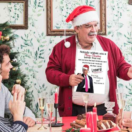 Funny Christmas Card for Wife Husband, Humor Christmas Gifts for Women Men, Happy Xmas Holiday Card for Mom Dad