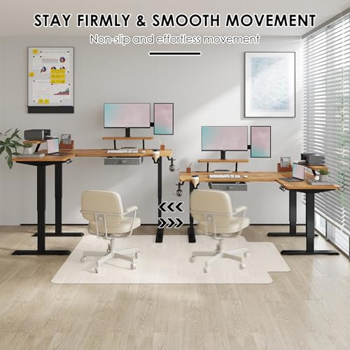 Clear PVC Office Chair Mat - Stronger & Durable Desk Mat for Hardwood Floor, Non-Slip Floor Protector for Office Chair Casters, Chair Mat for Desk (Clear for Hardwood, 36X47IN with Lip)