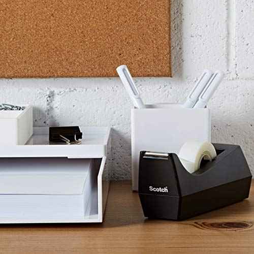Scotch Classic Desktop Tape Dispenser, Black, 1-inch Core, Made from 100% Recycled Plastic, 1 Dispenser
