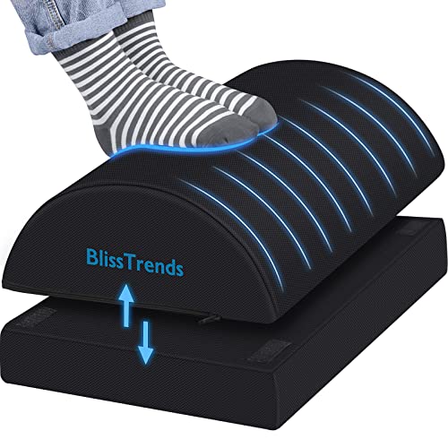 Black Adjustable Foot Rest Under Desk for Office Comfort - BlissTrends