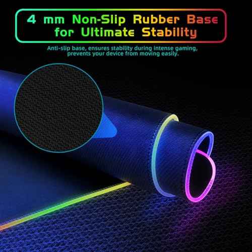 RGB Gaming Mouse Pad With 15W Wireless Charging, Extra Large LED Mousepad, 14 Light Modes, XXL Size, Ergonomic Computer Pad, Non-Slip Rubber Base for Laptop, Gifts for Gamer/Men