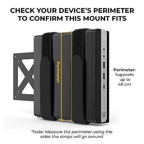 HumanCentric Universal Small Device VESA Mount for VESA Arms, Adjustable Strap Mount for Small Computers and Other Electronic Devices, Mounts On The Back of a Computer Monitor Using VESA Arm
