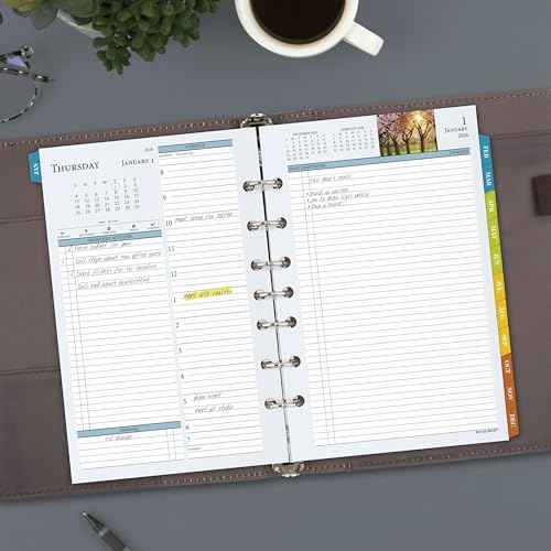 AT-A-GLANCE 2026 Planner, Daily & Monthly, 5.5" x 8.5", Desk Size 4, Two Page Per Day Refill, Loose-Leaf, Zenscapes (281-225-26)