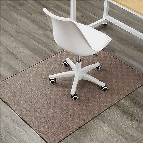 Chair Mat for Hardwood & Tile Floor, 36" x 48" Heavy Duty Office Chair Mat for Rolling Chairs, Anti Slip, Non-Curve, Floor Protector for Home Office, Brown Square