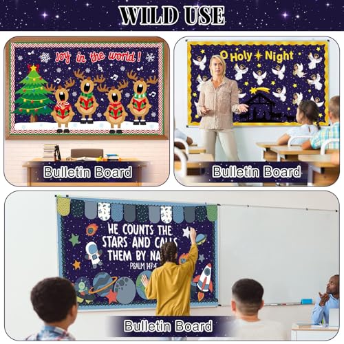 Purple Galaxy Space Bulletin Board Roll 15.55" x 40ft - Non-Woven Fabric Classroom Decor