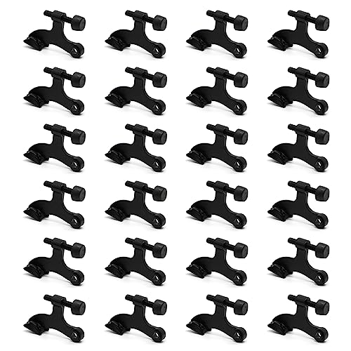 SUNTAI 24-Pack Adjustable Hinge Pin Door Stop — Black Rubber Tips, Matte Black