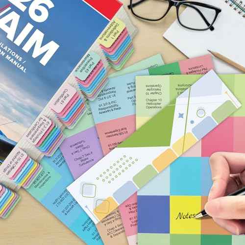 FAR/AIM 2026 Index Tabs for Private Pilot (with No Book), 80 PCS Color-Coded & Laminated Tabs, with Alignment Guide & Bookmark, Tear-Resistant and Waterproof