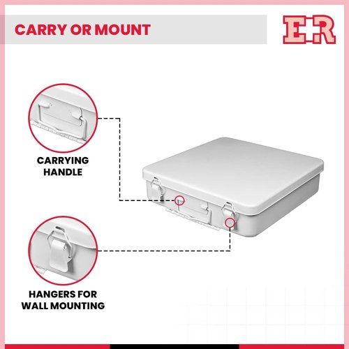 Ever Ready First Aid Metal Case - Durable & Portable | 10” x 10” x 2.5” Size