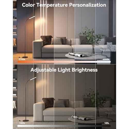 LED Floor Lamp with Remote Control Foot Switch for Living Room, Stepless Adjustable Colour Temperature Brightness Standing Lamp with Timer, Eye Caring Tall Lamp Reading for Bedroom,office, Gift