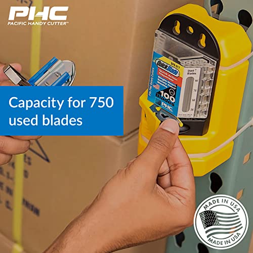 Pacific Handy Cutter Blade Disposal Bank Wall Mount Yellow - Safe Razor Blade Storage