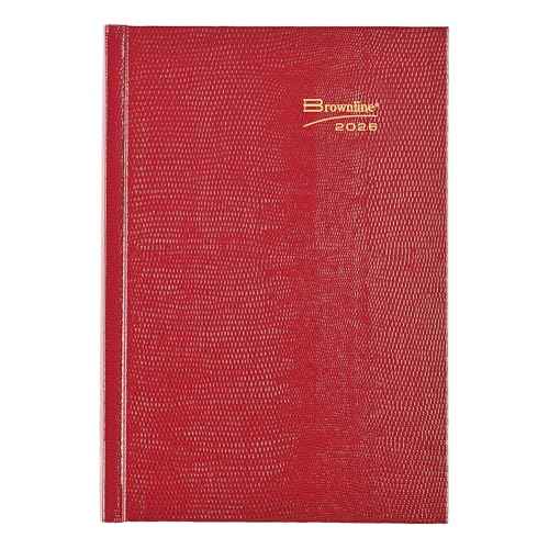 Brownline¢ç 2026 Traditional Daily/Monthly Planner, Untimed Journal, 12 Months, January to December, Perfect Binding, 8.25" x 5.75", Bright Red (CB389.RED-26)