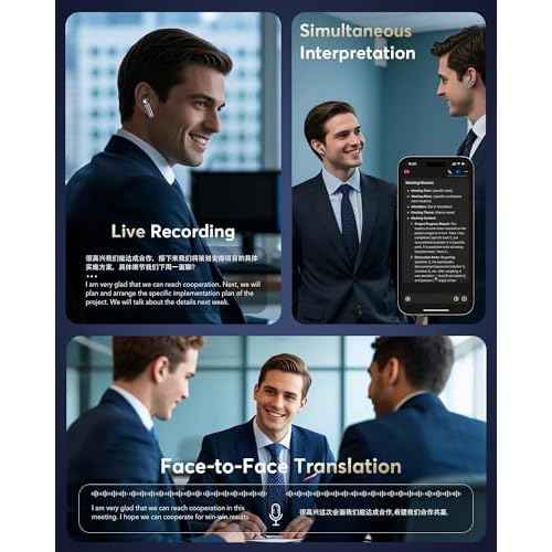 AI Translation Earbuds Real Time,144 Languages Accents Translator 36H Playtime 3-in-1 translation earphones 4 ANC Mic for Audifonos Traductores Ingl?s Espa?ol, Bluetooth 5.4 Earphones iOS & Android