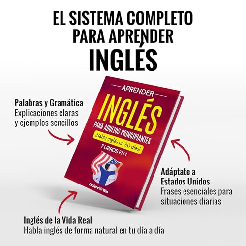 Libro 7 en 1 para aprender inglés para adultos principiantes + 100 Flashcards y Bookmark - ¡Habla inglés en 30 días! (Versión oficial 2025)