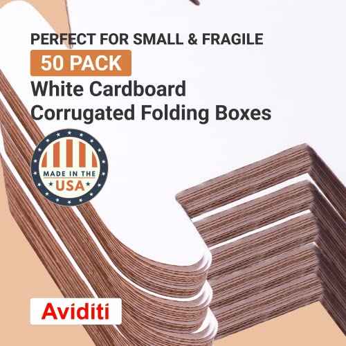 AVIDITI Shipping Boxes Small 8"L x 2"W x 2"H, 50-Pack | Corrugated Cardboard Box for Packing, Moving and Storage 8x2x2 822