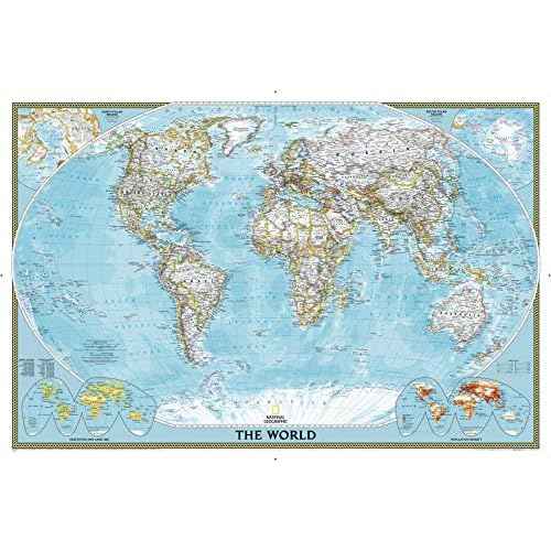 National Geographic World Classic Political Wall Map - 36 x 24 inches - Art Quality Print