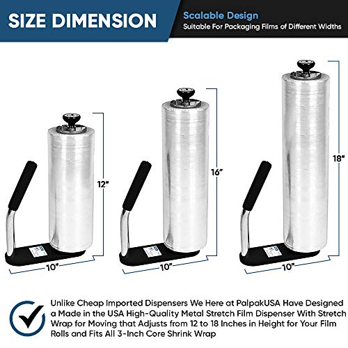 PalPak300 BACKSAVER Stretch Film Dispenser with Extended Handle,