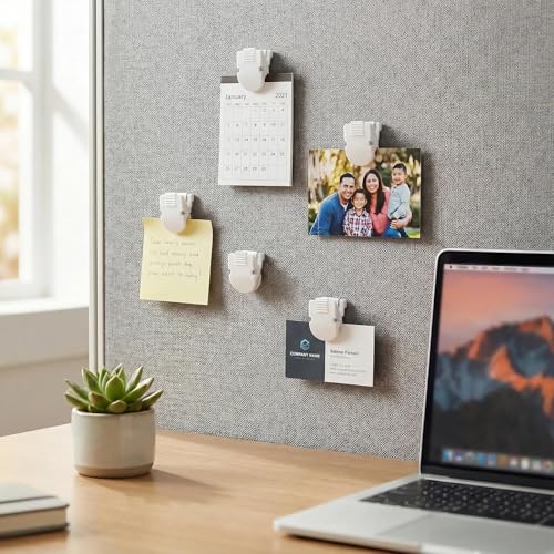 Darlingao 12 Pack Plastic Cubicle Clips for Fabric Office Panels & Wall Mounts