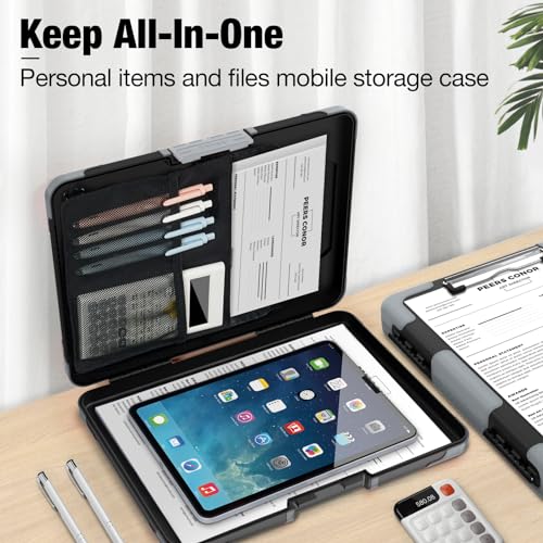Sooez Toughest Clipboard with Storage & Pen Pouch - Black + Gray Corner