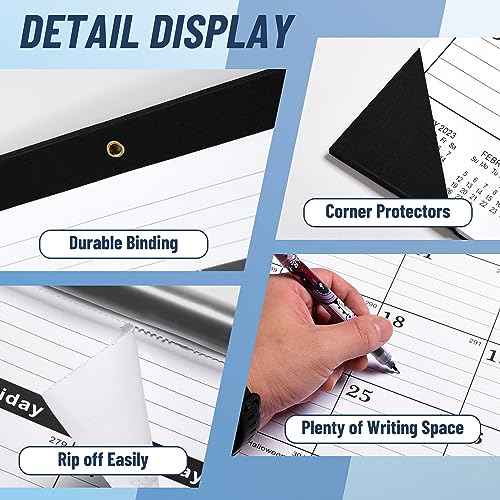 Desk Calendar 2026,January 2026 to June 2027,Desk calendar 2026 Large 22x17, Calendar 2026 with PVC Cover,Round Holes& NOTES List (Black),18 Months 2026 Desk Calender.