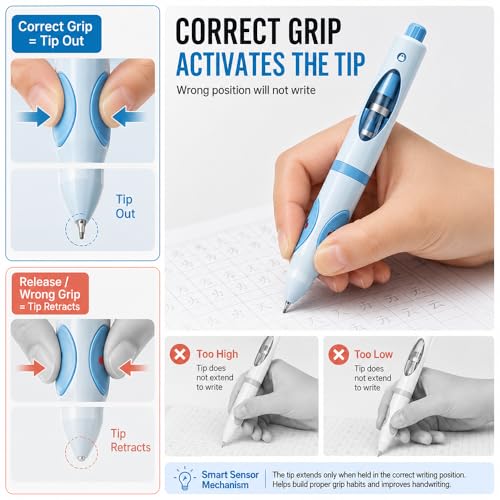 Noelen Gad Write Right Learning Pencil with Posture Correction & Auto Refill - Blue