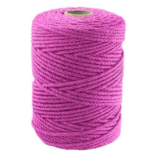 4mm x 500 Feet Pink Jute Rope, Twine for Gardening Tomato Climbing Plant Tie Floristry Crafts Gift Wrapping Packing Decor