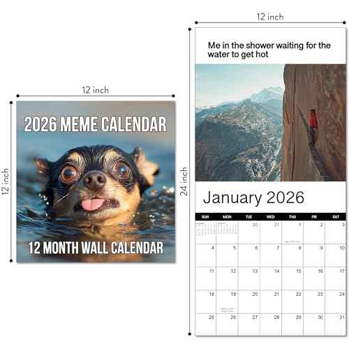 2026 Memes Wall Calendar | 12 Months of Hillarious Memes/Jokes to Keep You Laughing All Year, Funny White Elephant Gift For Him or Her, Give Them Something That Will Make Them Smile