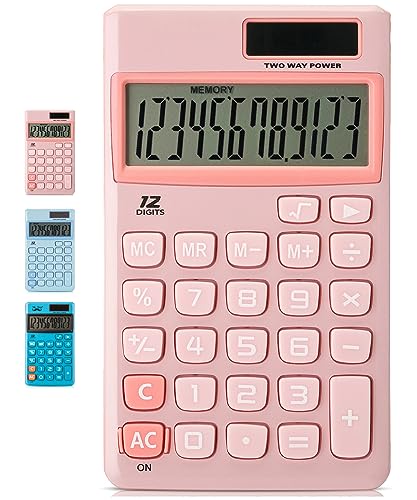 Mr. Pen Light Pink 12-Digit Solar Calculator - 1 Pack