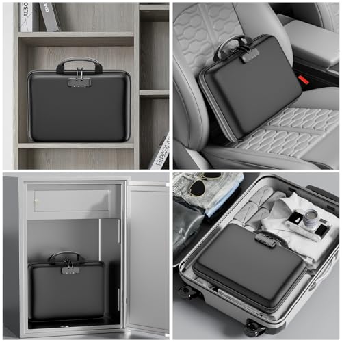 DocSafe 15.5x11.5 inch Black Fireproof File Organizer with Lock & 13-Pocket Accordion