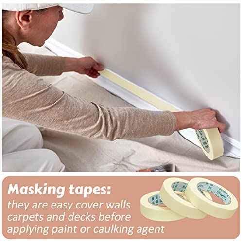 Masking Tape Bulk General Purpose Masking Painting Tape 55 Yards for Painting Home Office School Stationery Arts Crafts Basic Use, Easy Removal(30 Rolls,0.8 Inch)