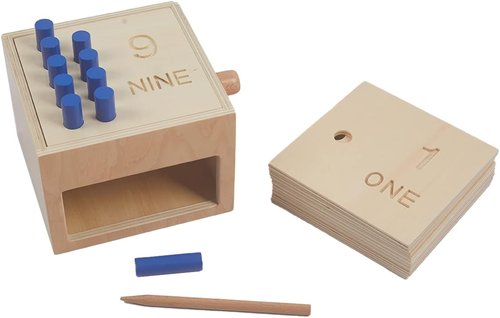 Adena Montessori Toys Wooden Counting Peg Game - Educational Toddler Toy for Early Math Skills | Learn 1-10