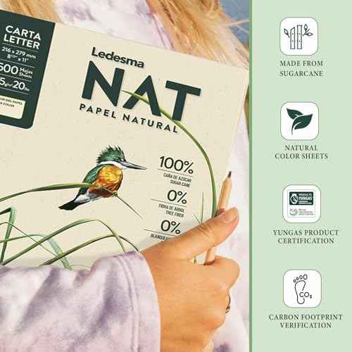 Letter Size (8.5"x11") Natural Sugarcane Pulp Printer Paper, For All Office And Photocopy Printers, Designs, Crafts (3 Reams (1500 Sheets))
