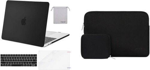 MOSISO Hard Shell Case & Neoprene Sleeve for MacBook Pro 13" (2023-2016) - Black