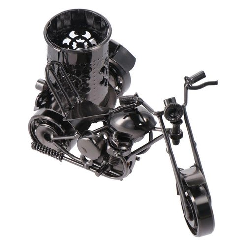 allcoupon Metal Pen Holder, Creative Motorcycle Desktop Accessories, Makeup Desk Organizer, for Office Supplies
