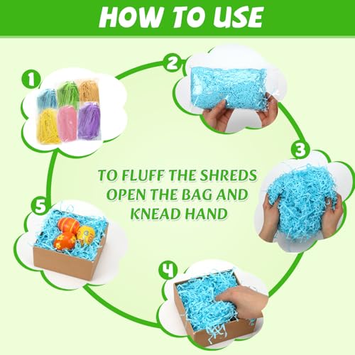 MARFOREVER 100g Colorful Easter Grass Raffia Shredded Paper