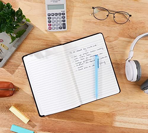 Amazon Basics Hardcover Lined Notebook - 240 Pages, 5x8.25 inches, Black