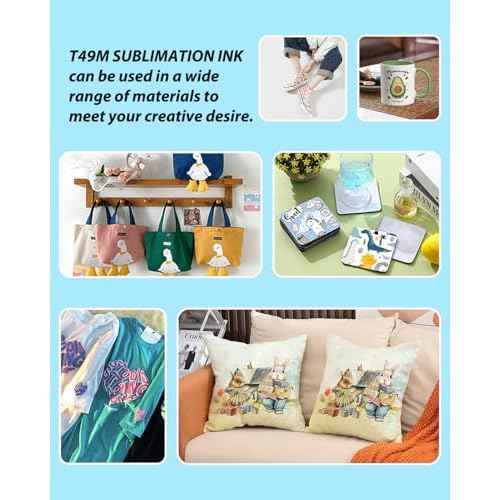 4x140ml T49M Autofill Sublimation Ink Compatible for SureColor F170 F570 Dye-Sublimation Printers (T49M1 T49M2 T49M3 T49M4, 4 Pack)