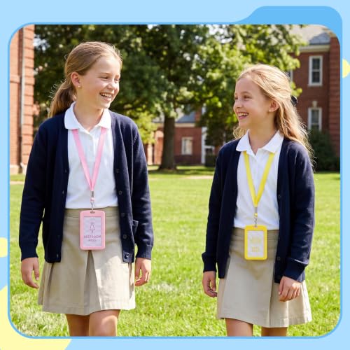 6 Pack Classroom Hall Passes with Lanyards for Schools and Students