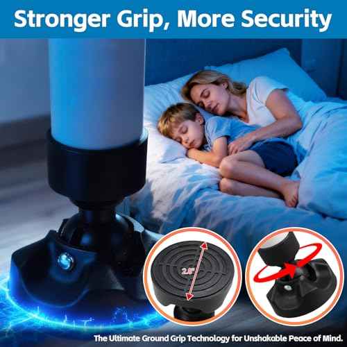 Door Security Bar, 3-in-1 Sliding & Entry Door Jammer Window Lock Stick, Heavy Duty 1.6" Metal Burglar Bars, 17 Adjustable Length, Resist 400lbs Force for Home Hotel Safety 2 Packs