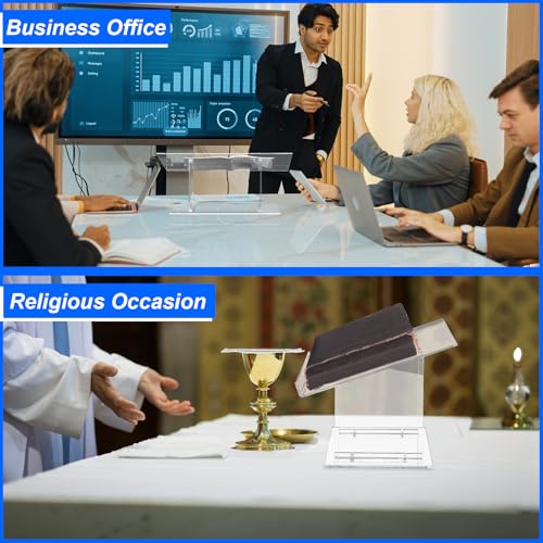 Clear Acrylic Tabletop Podium 23.5"w x 10"h x 14"d Teacher Podium for Classroom Assembled Removable Lectern Pulpit for Office Church