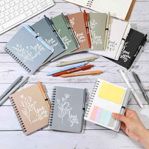 Janlaugh 30 Sets Employee Appreciation Gifts Case Management Week Gifts Thank You Spiral Notebook with Sticky Notes Pen Bulk Vet Tech Week Journal for Coworker Teacher Nurse Customer (Bright Color)