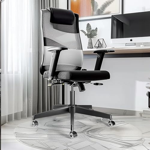 MASTERY MART 28 Inch Office Chair Base, Heavy Duty 2400 Lbs, Reinforced Metal Desk Chair Replacement, Universal Gas Cylinder Hole Caster Socket, Matte Black