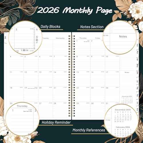 2026 Planner - 9" x 11", 2026 Weekly & Monthly Planner, JAN.2026 - DEC.2026, Large Calendar Planner 2026 with Sturdy Cover, Premium Paper, Twin-wire Binding, Monthly Tabs