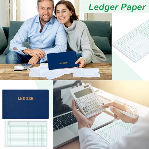 Skyygemm 200 Pcs Ledger Sheets 5 x 8.5 in with Debit/Credit/ Balance Columns – Extra Ledger Paper for Bookkeeping