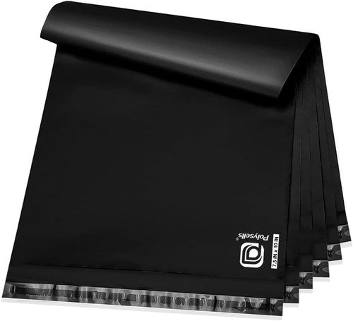 POLYSELLS Black Poly Mailers - 200 Pcs 7.5x10.5 Inches, Waterproof & Tear-Resistant Shipping Envelopes for Small Business