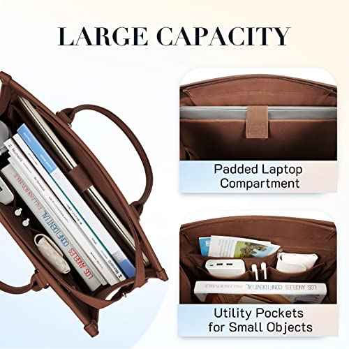 Missnine Laptop Tote Bag 15.6 inch Laptop Bag Stylish Briefcase for Women Work Shoulder Bags for Office, Travel