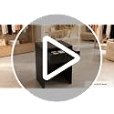AGATEO Host Stand with Drawer – Small Black Reception Desk, 26in Checkout Counter