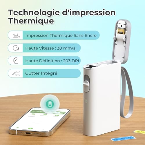 Nelko Label Maker Machine with Tape, P21 Bluetooth Label Printer, Wireless Mini Label Makers with Multiple Templates for School Office Home, White